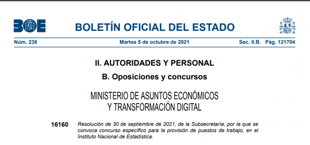 BOE de 5 de octubre de 2021.