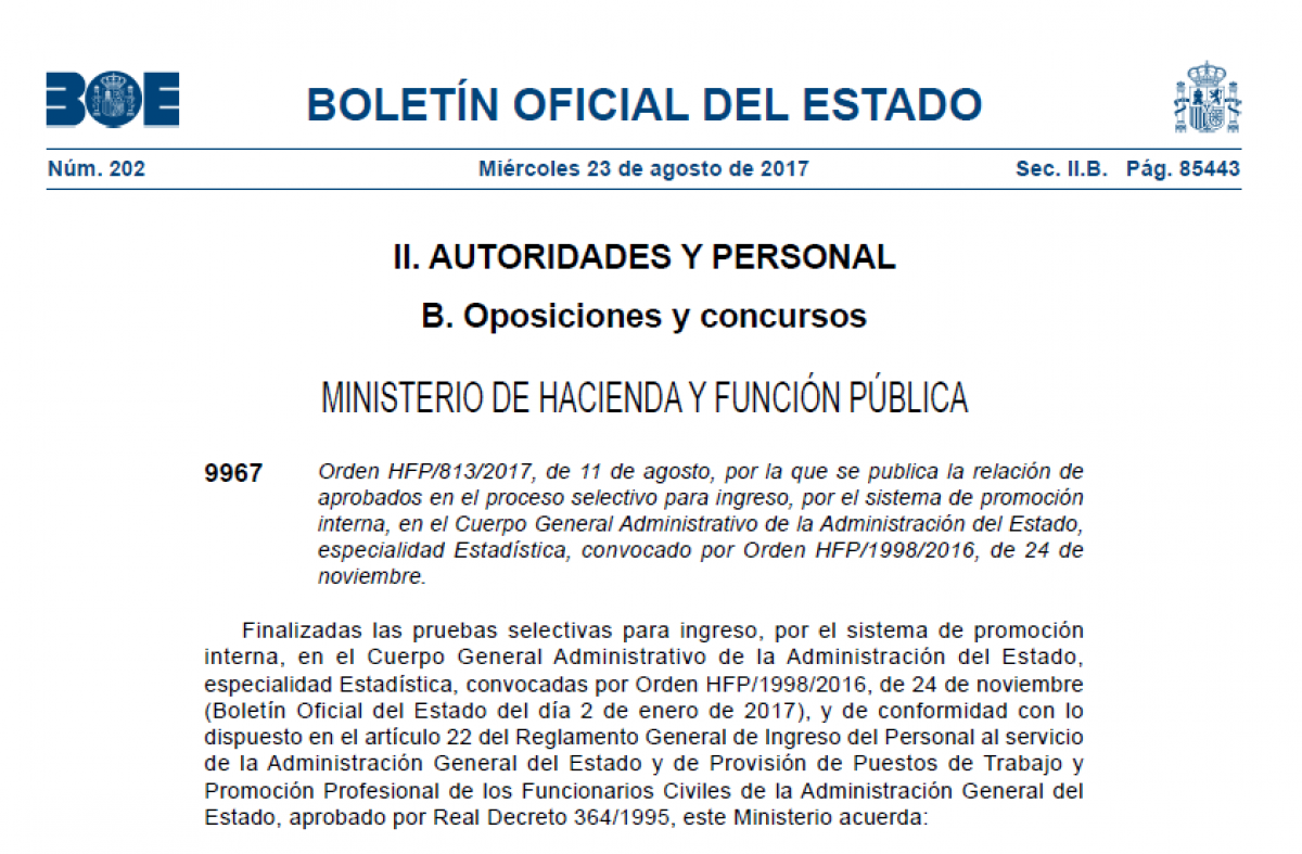BOE de 23 de agosto de 2017