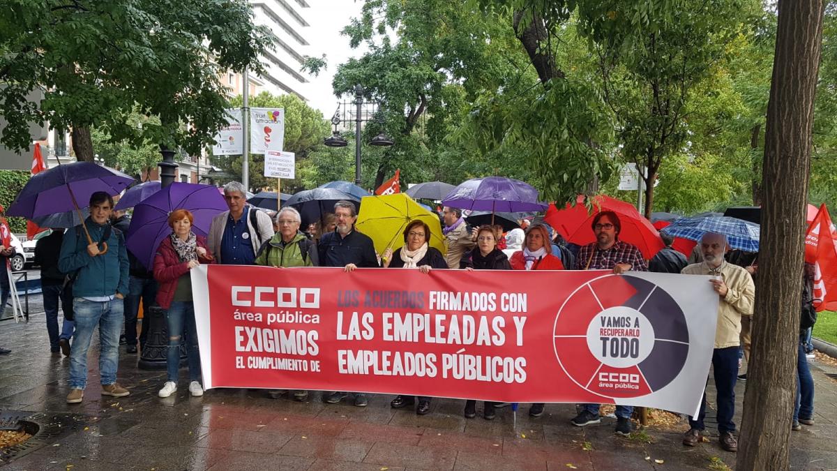 Concentracin 17O de CCOO frente al Ministerio de Poltica Territorial y Funcin Pblica