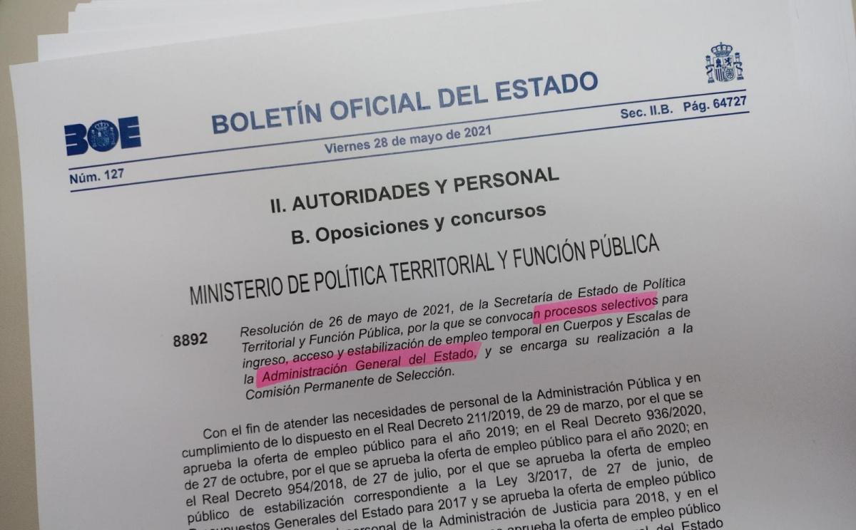 BOE de 28 de mayo de 2021