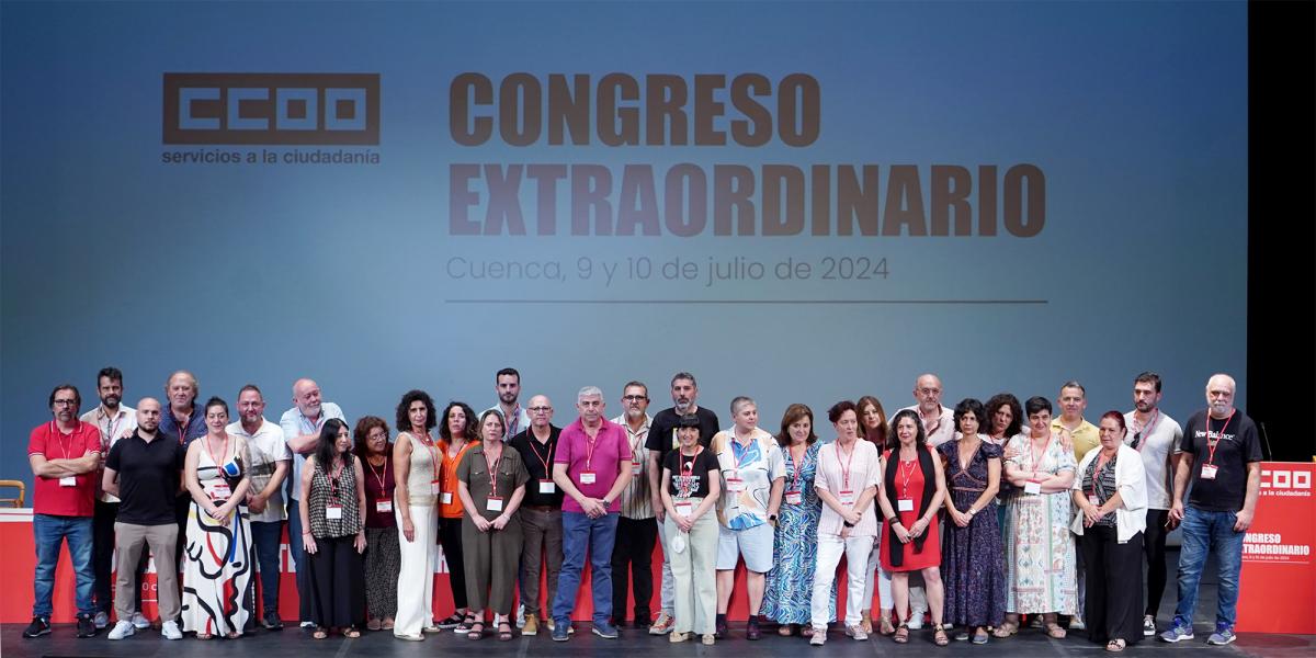 Nueva Comisin Ejecutiva Federal, congreso extraordinario de FSC-CCOO, Cuenca, 9 y 10 de julio