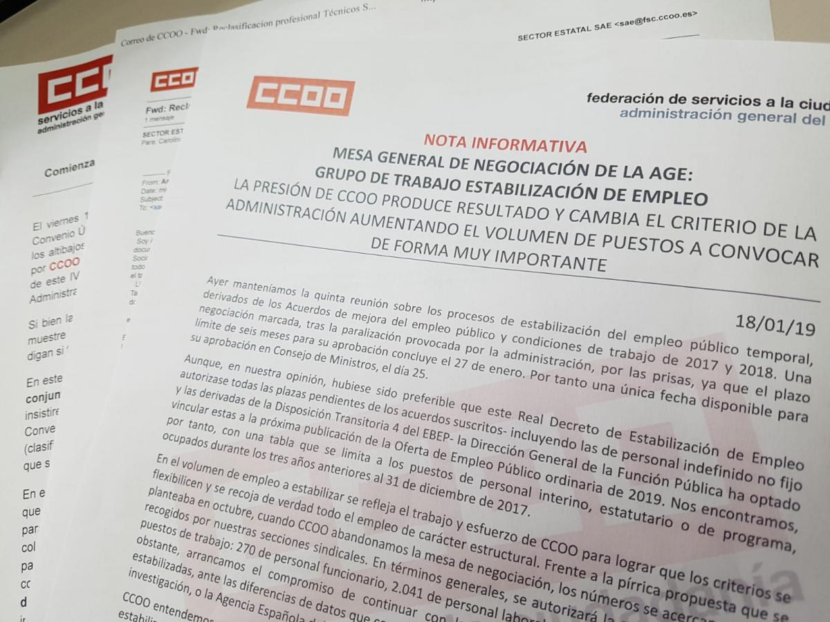 Nota informativa Estabilizacin de Empleo