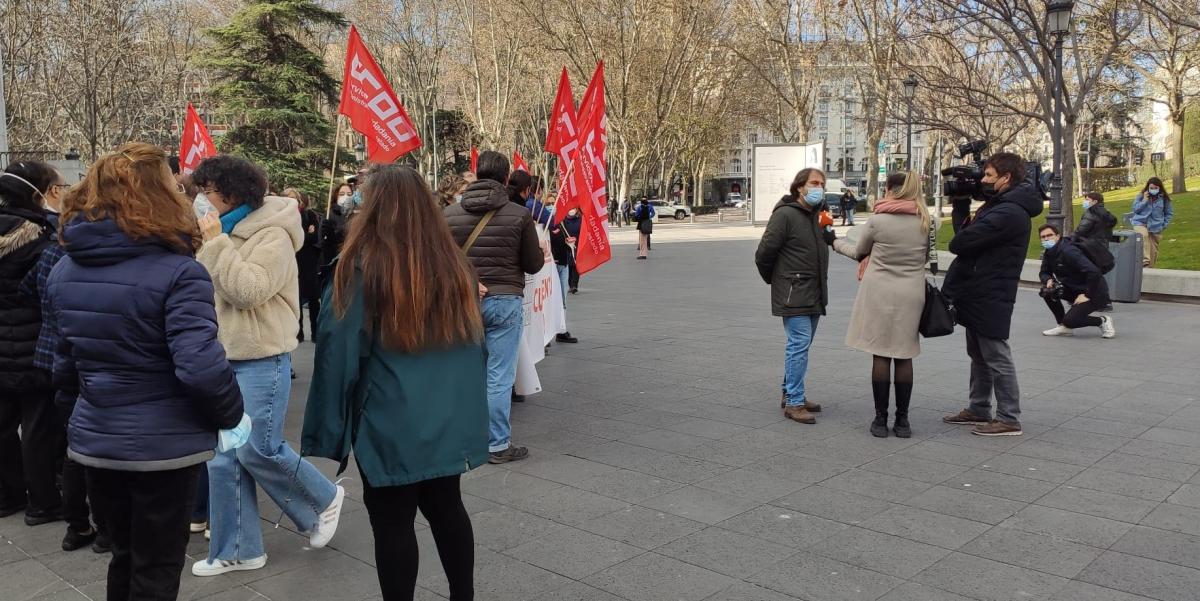 Concentracin en defensa de un convenio digno en el Museo del Prado (13-01-2022).