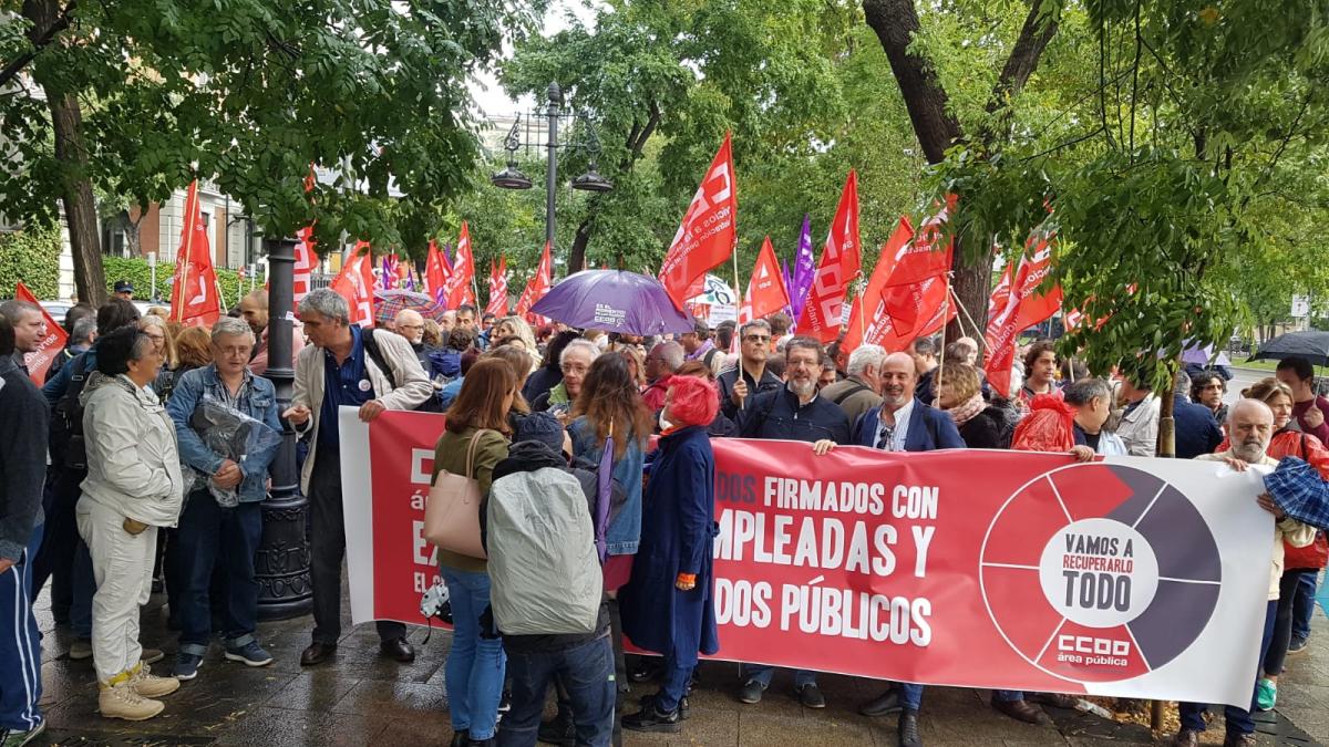 Concentracin 17O de CCOO frente al Ministerio de Poltica Territorial y Funcin Pblica