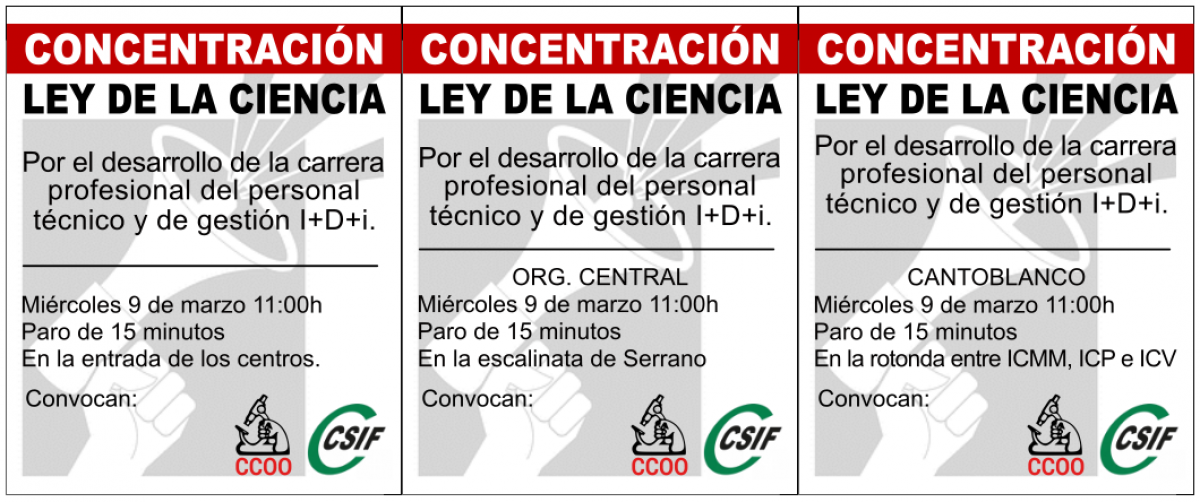 Concentraciones 9 de marzo de 2022 en el CSIC.