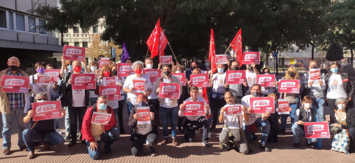 Nuestro sector en la AGE participa en las protestas convocadas por CCOO en apoyo de CGIL, nuestro sindicato hermano en Italia.