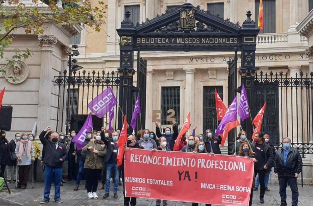 Concentracin de CCOO en el Museo Arqueolgico Nacional