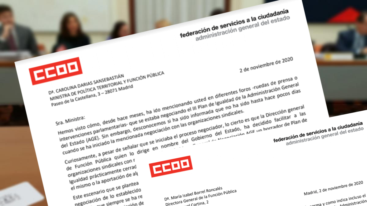 Escritos a la Ministra Darias y la Directora General de Funcin Pblica