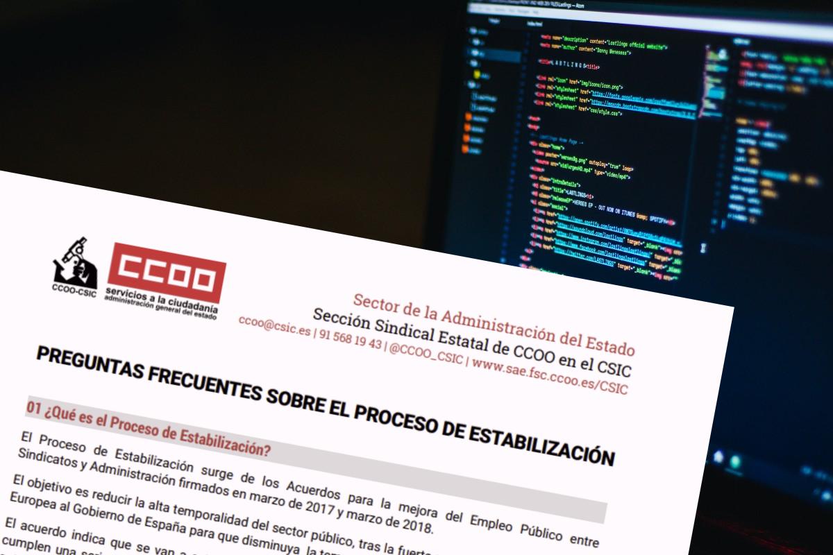 Documento de CCOO en el CSIC