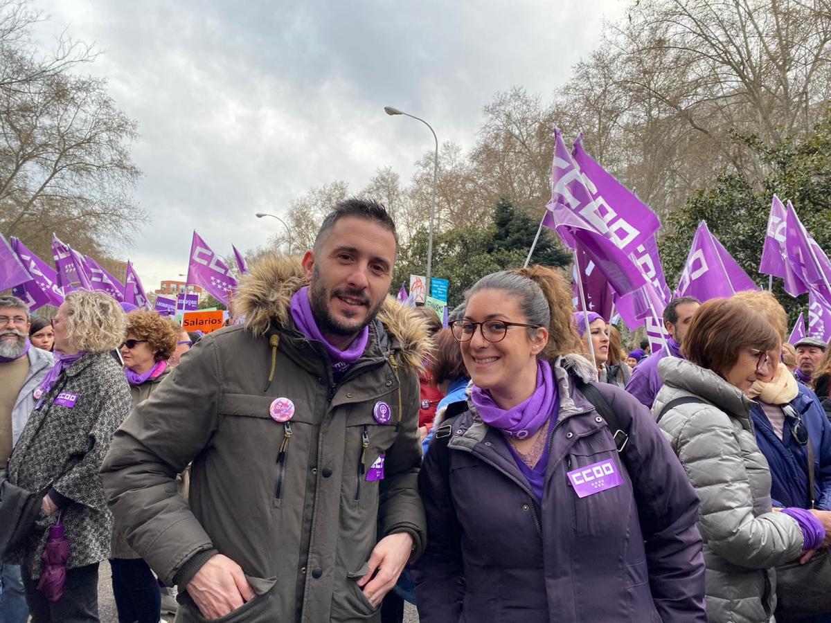La secretaria de Juventud, Libertad Alcocer, durante la manifestacin del 8M en Madrid