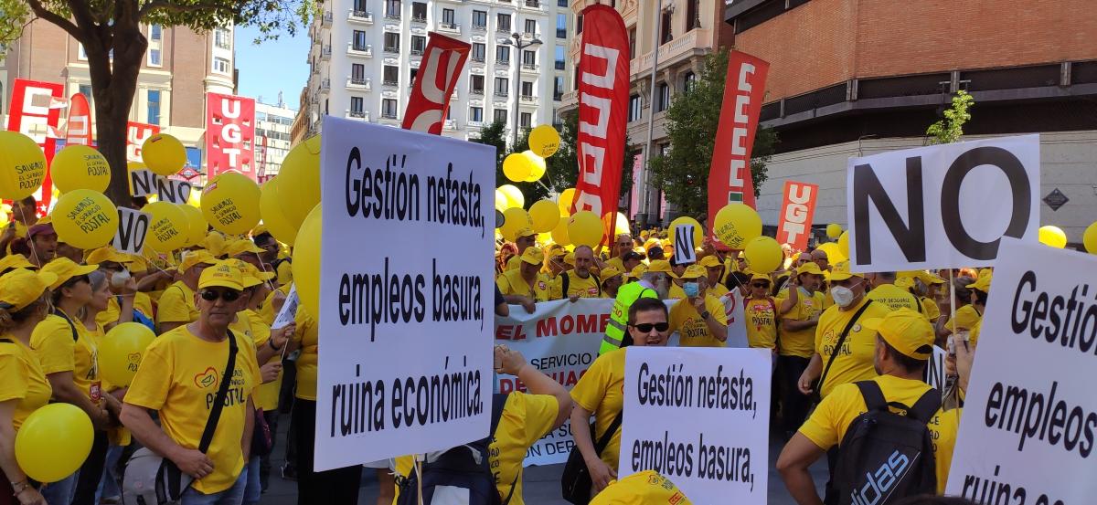 Gran marcha en Madrid #1JUN en defensa del Servicio Pblico de Correos.