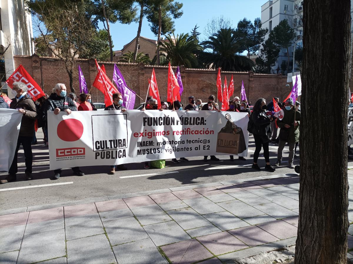 Manifestacin CCOO, 27 de enero de 2022, en las sedes de Funcin Pblica de la AGE.