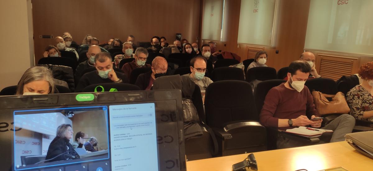 El plenario de SAE FSC-CCOO del da 6 de de abril de 2022.