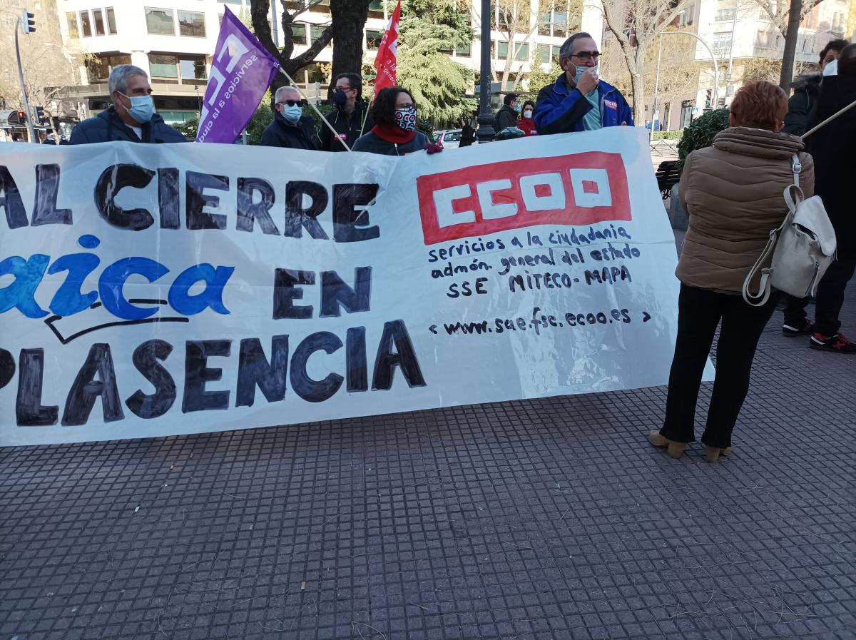 Manifestacin CCOO, 27 de enero de 2022, en las sedes de Funcin Pblica de la AGE.
