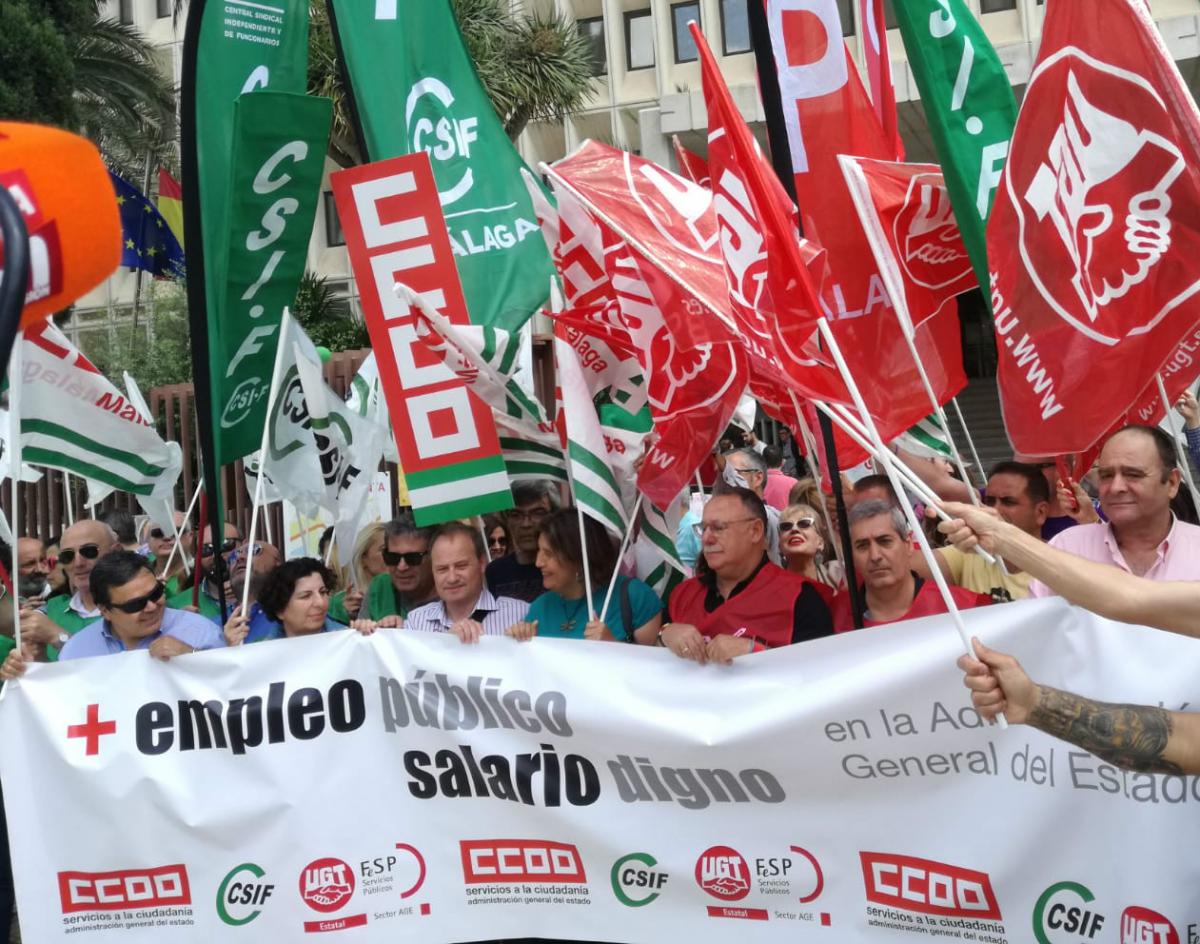 Concentracin "ms empleo pblico, salarios dignos" en Mlaga