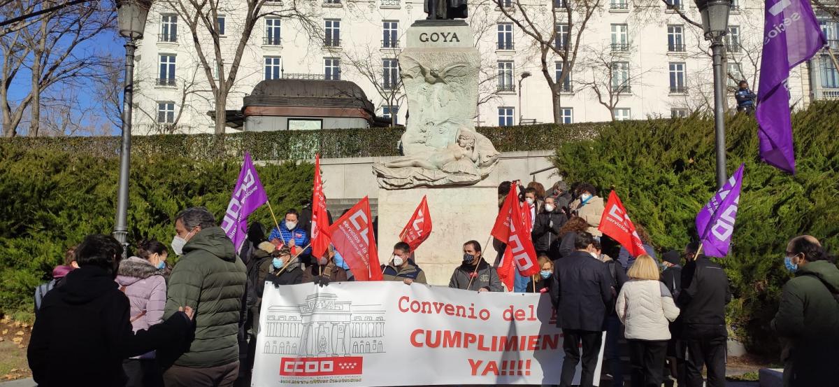 Concentracin en defensa de un convenio digno en el Museo del Prado (13-01-2022).