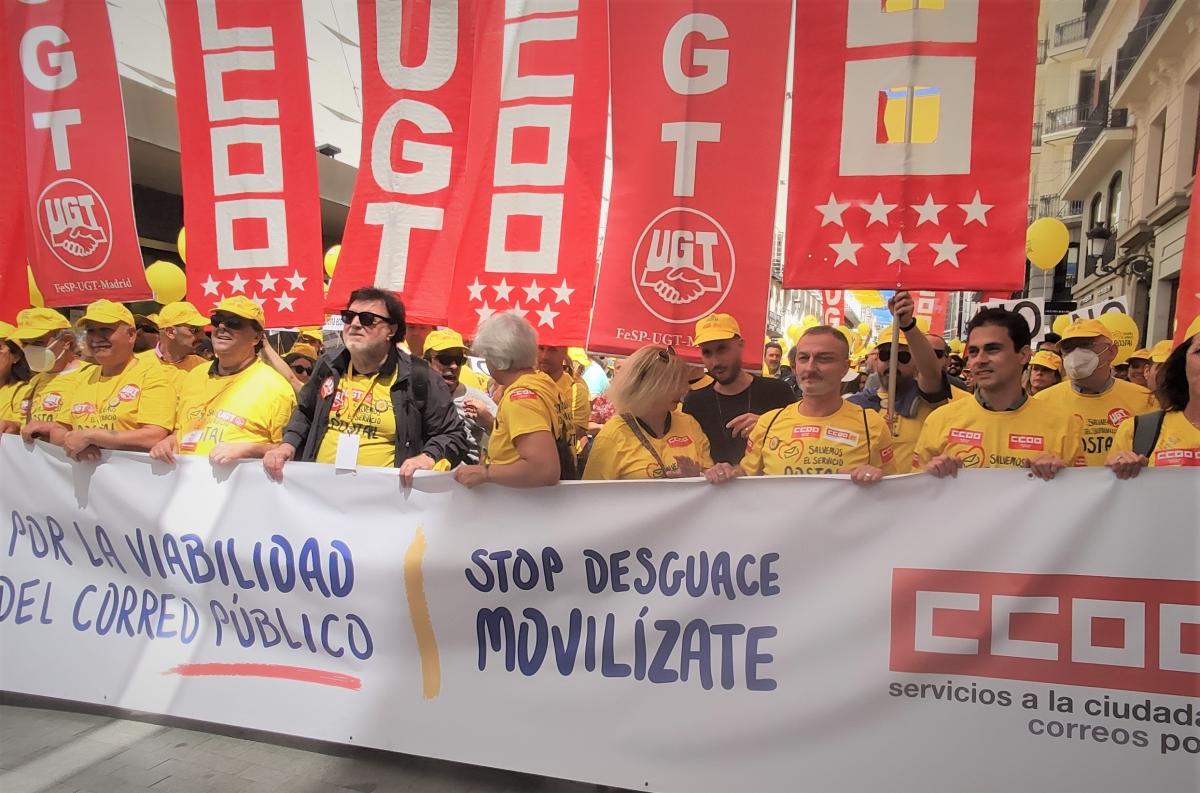 Gran marcha en Madrid #1JUN en defensa del Servicio Pblico de Correos.