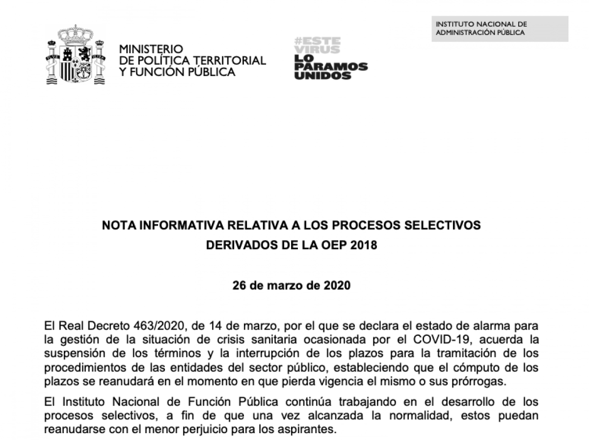 Nota Informativa INAP