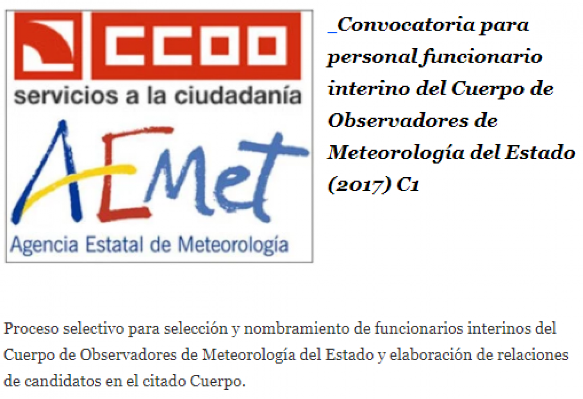 Convocatora Cuerpo Observadores de Meteorologa