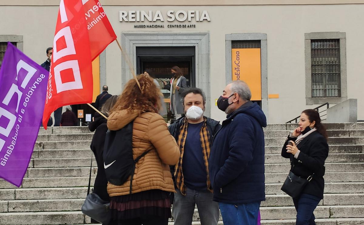 Concentracin de CCOO en el Museo Reina Sofa