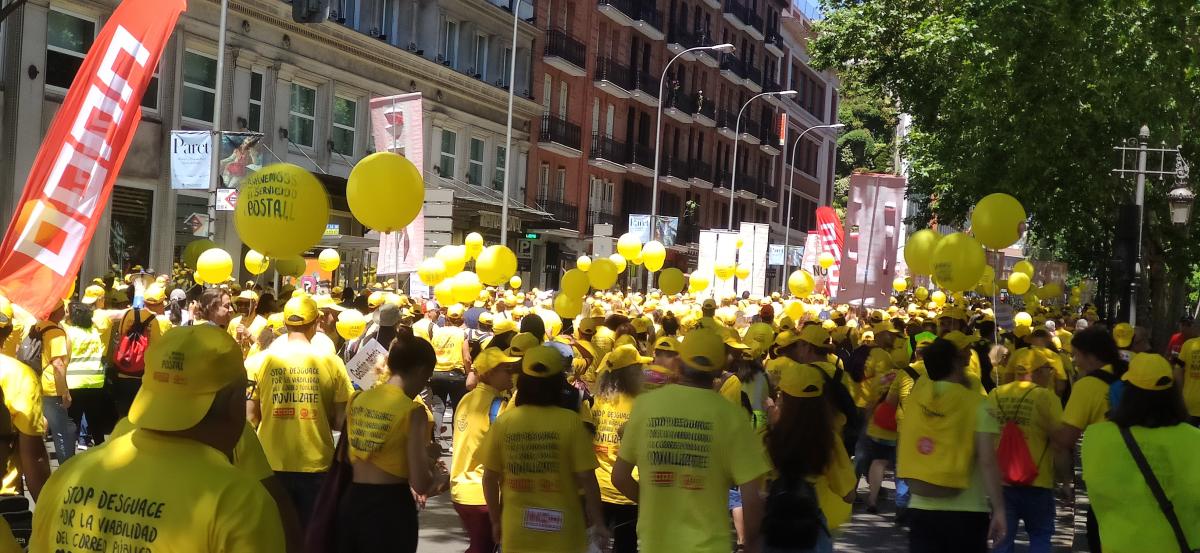 Gran marcha en Madrid #1JUN en defensa del Servicio Pblico de Correos.